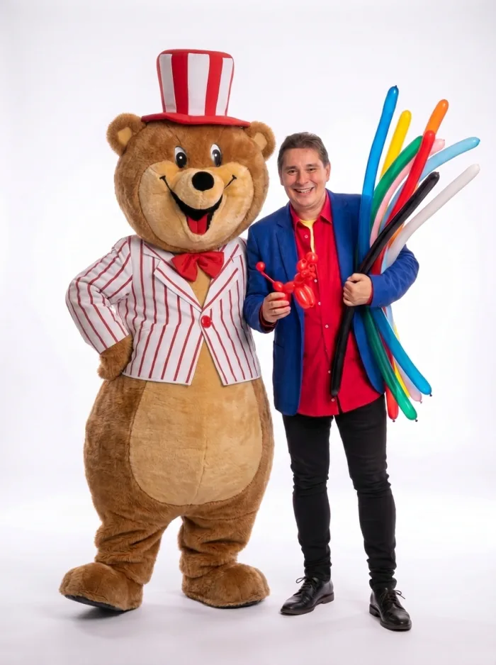 Magic Tim und Tuddy bei der Ballonmodelage – farbenfrohe Luftballontiere für begeisterte Kinder